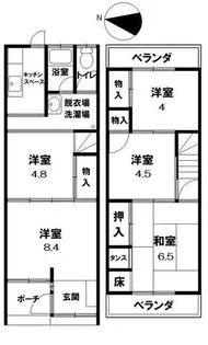 大阪府大阪市東淀川区小松1丁目【一戸建】の間取り
