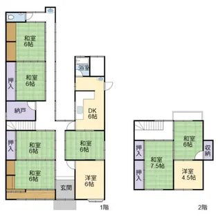 滋賀県蒲生郡日野町大字大窪【一戸建】の間取り