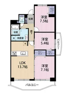 大阪府茨木市天王2丁目【マンション】の間取り