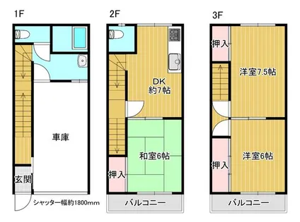 大阪府大阪市此花区酉島6丁目【一戸建】の間取り