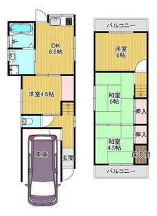 大阪府富田林市新家2丁目【一戸建】の間取り