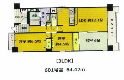京都府京都市下京区菊屋町【マンション】の間取り