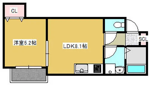INOVE門真野里South【102号室】の間取り