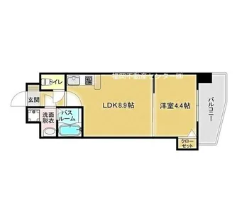 福岡県福岡市中央区長浜1丁目【マンション】の間取り