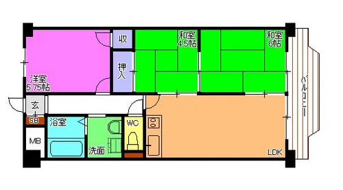 エクセル東加古川壱番館【5階】の間取り
