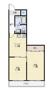 みどりハイツ半田【205号室】の間取り