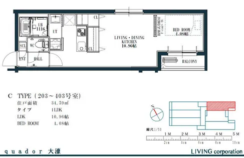 quador大濠【4階】の間取り