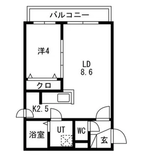 ワイスハイム琴似【402号室】の間取り