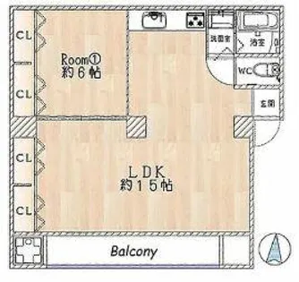 千里マンション【1階】の間取り