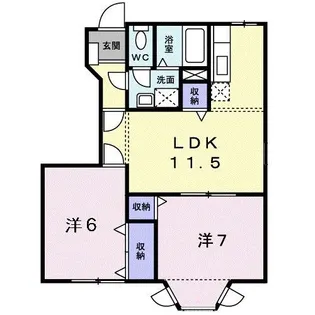 ルミエール今山【1階】の間取り