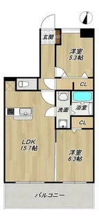 福岡県福岡市早良区原8丁目【マンション】の間取り
