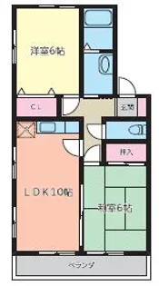 シティベール上上津役【1階】の間取り