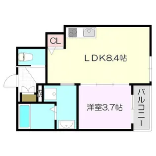 大阪府東大阪市森河内西1丁目【アパート】の間取り