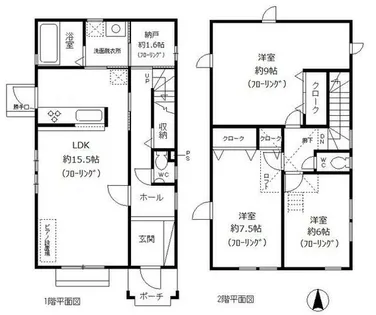 愛知県名古屋市瑞穂区彌富町字緑ケ岡【一戸建】の間取り