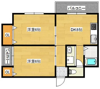 大阪府大阪市住吉区我孫子5丁目【マンション】の間取り