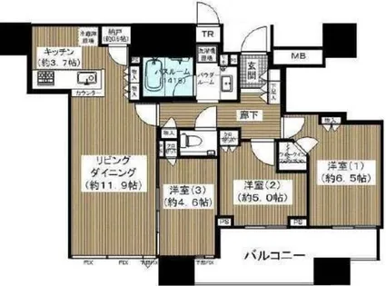 大阪府大阪市北区本庄西1丁目【マンション】の間取り