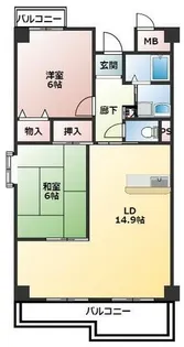 レシオ西園田【203号室】の間取り