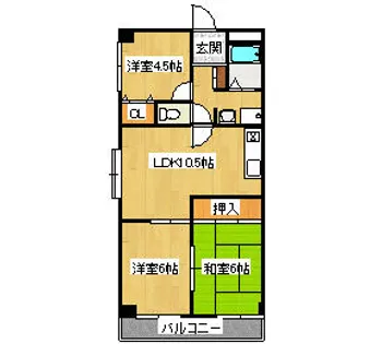 兵庫県宝塚市野上1丁目【マンション】の間取り