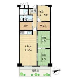 ローレルハイツあやめ池【1階】の間取り