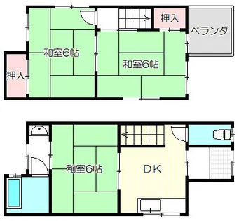 大阪府東大阪市藤戸新田2丁目【一戸建】の間取り