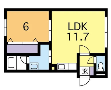 シティーハウスN6【203号室】の間取り