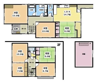 大阪府泉佐野市南中安松【一戸建】の間取り