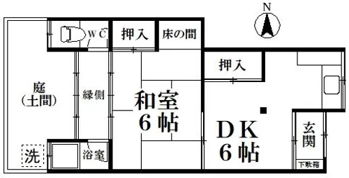 南文化(1F南端)【1号室】の間取り