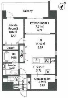 Modern palazzo住吉【12階】の間取り