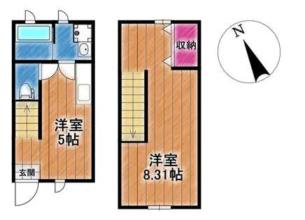 パルSentosa輝B棟【101号室】の間取り