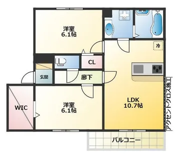 エムライズ北別府【2階】の間取り