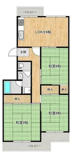 大阪府堺市南区鴨谷台3丁【マンション】の間取り