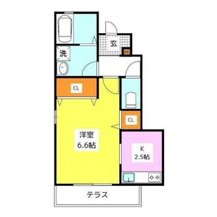 モンレーヴ都府楼南【104号室】の間取り