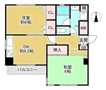 コンフォート福住【202号室】の間取り