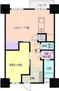 北九州市住宅供給公社 第2尾倉団地【2-312号室】の間取り