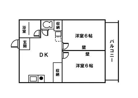 コーポハンエイ【502号室】の間取り