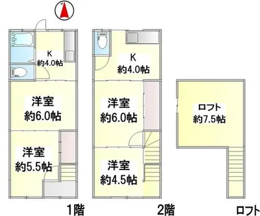 兵庫県神戸市兵庫区菊水町9丁目【テラスハウス】の間取り
