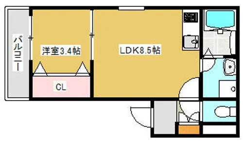 ジーメゾン守口藤田【1階】の間取り