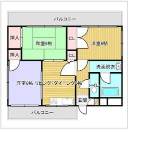 大阪府松原市松ケ丘3丁目【マンション】の間取り
