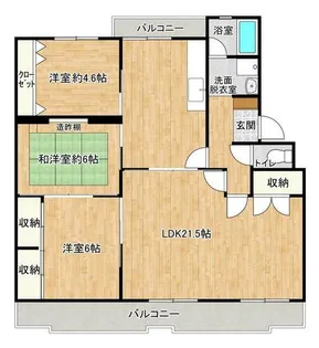 奈多団地2棟【504号室】の間取り