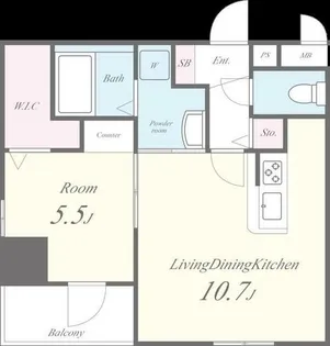 AP L-tage西新(エーピーエルテージ)【714号室】の間取り
