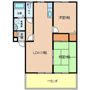エトワール柳川【103号室】の間取り