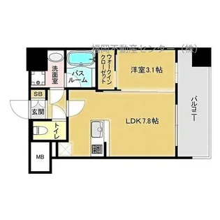 福岡県福岡市東区千早5丁目【マンション】の間取り