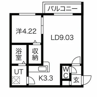 インフィニト平岸一条【4階】の間取り
