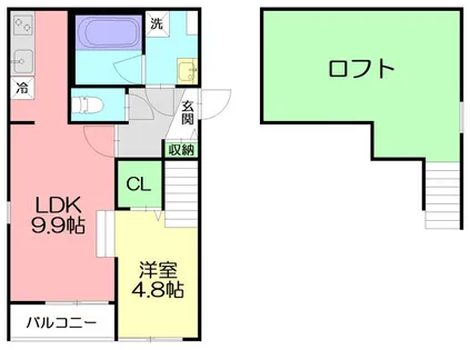 ドリームステージカーネパラッツォ【2階】の間取り