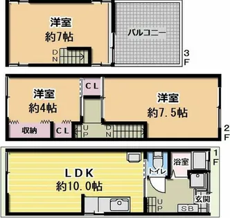 大阪府大阪市大正区平尾1丁目【一戸建】の間取り