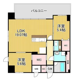 福岡県福岡市中央区渡辺通2丁目【マンション】の間取り