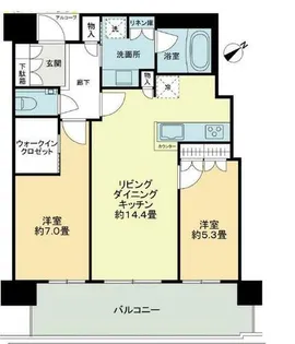 大阪府大阪市北区中之島6丁目【マンション】の間取り