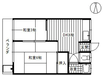 こぶた荘【206号室】の間取り