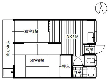こぶた荘【206号室】の間取り