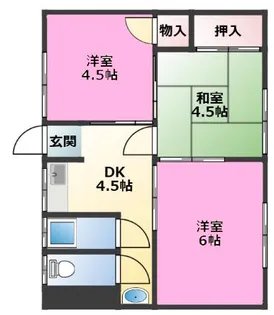大阪府松原市西野々2丁目【アパート】の間取り